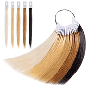 Noverlife front view of swatch ring showing 30 hair strands, ideal for consultations