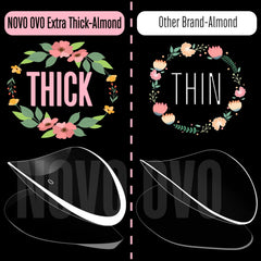 NOVO OVO close-up of extra-thick free edge revealing stronger chip resistance