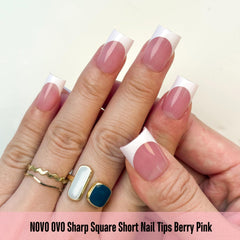 NOVO OVO close-up of white French tip detail highlighting neat edge