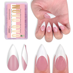 NOVO OVO front packaging showing 160-piece stiletto French kit and quick results