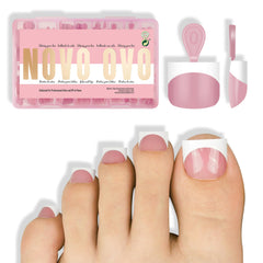 NOVO OVO front packaging showing full 224-piece kit and easy French tips benefit quick setup