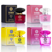 NovoGlow front packaging showing four boxed mini fragrances for gifting