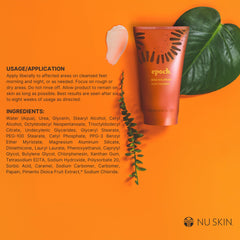 Nu Skin cream texture close-up showing concentrated urea formula benefit