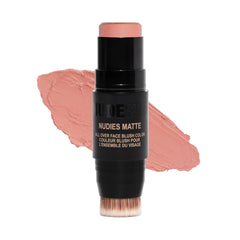 Nudestix front view of tin showing product color and portability benefit