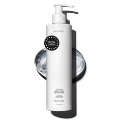 NuFACE IonPlex gel front view showing 10 oz bottle and clear gel for reliable conductivity