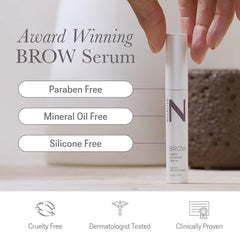 NULASTIN synthetic-bristle spoolie applicator demonstrating precise application benefit