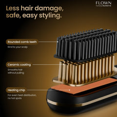 NUMOYA Flown Go Brush MAX 3D tooth comb detail that detangles gently for smoother styling