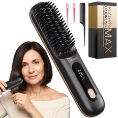 NUMOYA Flown Go Brush MAX front view showing sleek black body and profile, ideal for travel