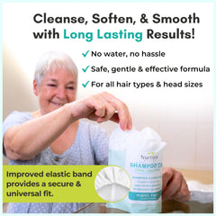 nurture valley warmed cap held in hand ready to apply for comfortable cleansing