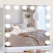 NUSVAN front view of illuminated vanity mirror showing full-face benefit