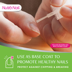 Nutra Nail being applied to a fingernail showing strengthened look