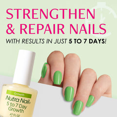 Nutra Nail open bottle with brush applicator demonstrating easy use
