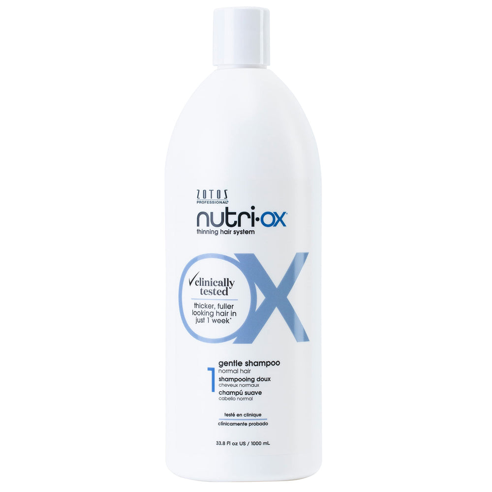 NUTRI-OX front packaging showing bottle and product name, promotes fuller-looking hair