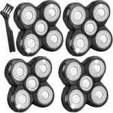 NXPPYY front packaging showing four replacement blades and brush benefit of easy spare supply