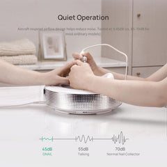 O NAIL in use with electric nail file demonstrating efficient dust extraction benefit