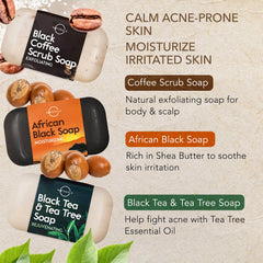 O NATURALS activated charcoal soap detail highlighting purifying charcoal benefit