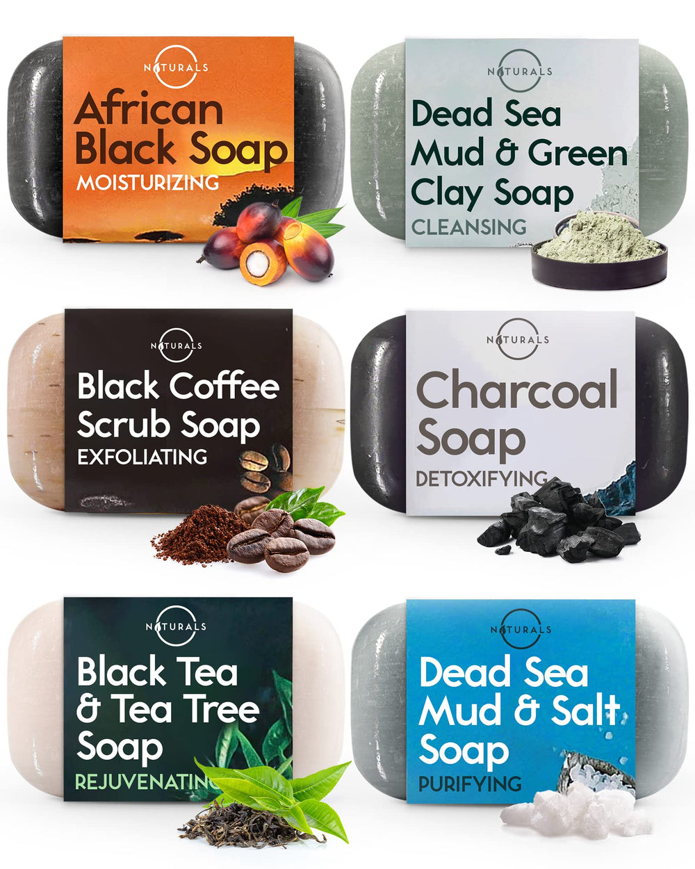 O NATURALS six-pack front packaging showing variety and gift-ready presentation