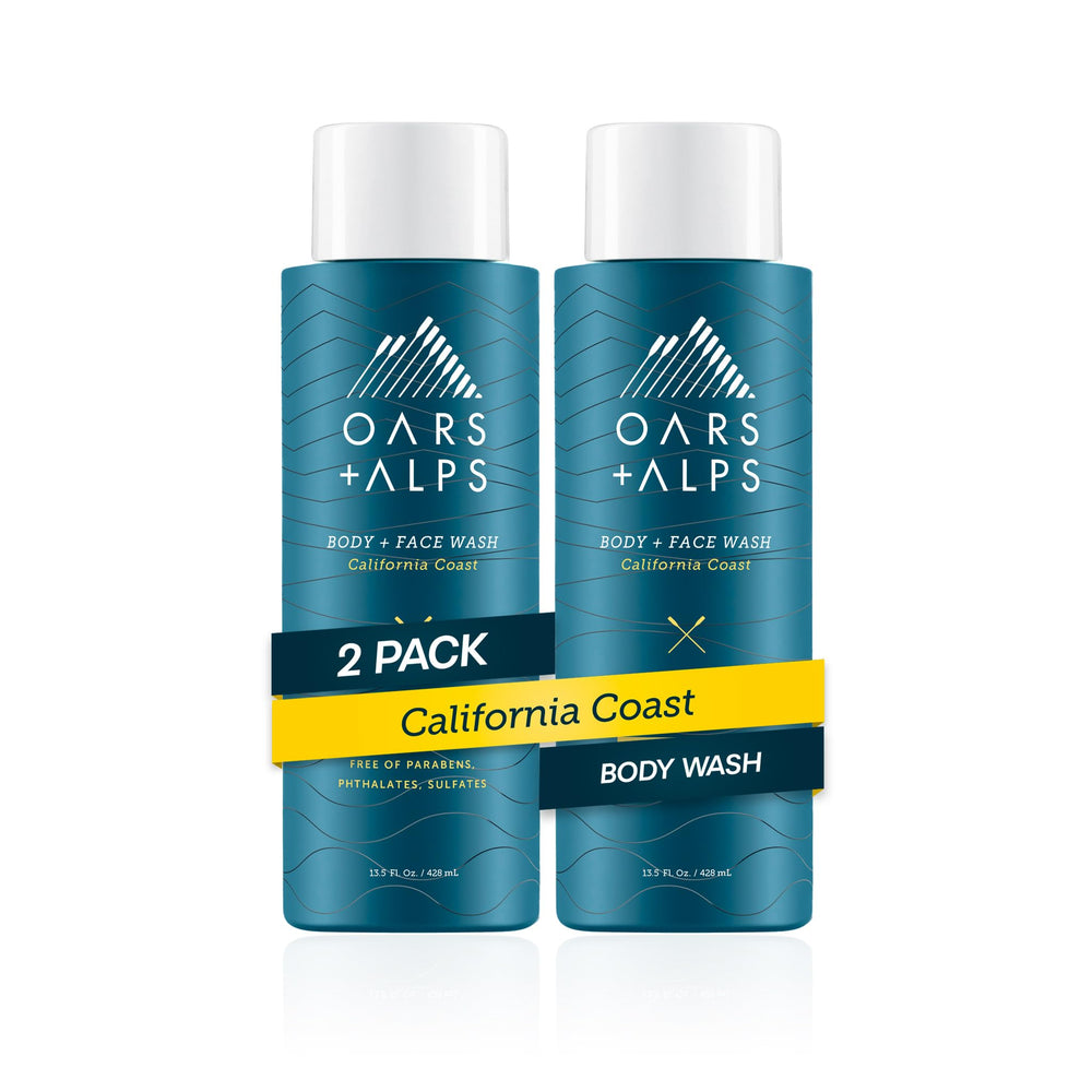 Oars + Alps front packaging showing bottle and label benefits