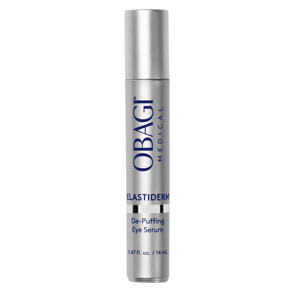 Obagi Medical front packaging of ELASTIderm Eye Serum showing sleek tube and label for easy identification and trust