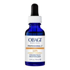 Obagi bottle front packaging shows brand and brightening benefit