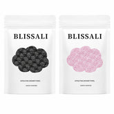 Obemary Blissal front view showing two 48-inch exfoliating towels and packaging benefit of full coverage