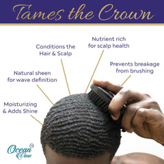 Ocean View Deep Waves Pomade open jar revealing creamy butter texture and spreadability