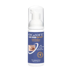OCuSOFT front packaging of Lid Scrub Oust 50 mL foam pump showing bottle benefit