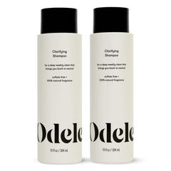Odele clarifying sulfate-free shampoo front packaging shows clean design and benefit