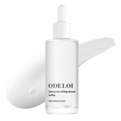ODELOI bottle front view showing sleek anti-aging serum packaging and appeal