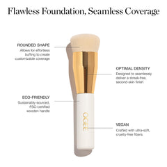 Ogee bristle close-up showing ultrasoft vegan fibers for seamless blending