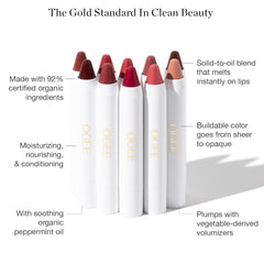 Ogee ROSALIA on lips true swatch demonstrating subtle dusty-rose tint and hydrated look