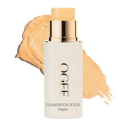Ogee foundation stick front view showing sleek packaging and quick application benefit