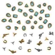 Ohmique front packaging showing 50 turquoise nail charms and value