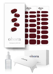 ohora front kit showing burgundy value set and included tools for easy at-home manicures