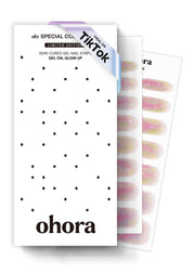 ohora front packaging showing Rainbow Bomb set and included tools for quick salon results