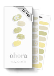 ohora N Olivia front packaging showing green patterned set and tools benefits quick application