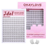 OKAYLOVE front packaging showing 120 clear-band cluster set and benefits