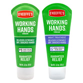 O'Keeffe's front packaging showing two 3 oz tubes and clear labels