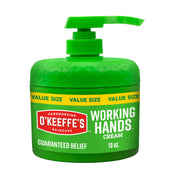 O'Keeffe's pumpable jar front view showing brand and easy dispensing benefit