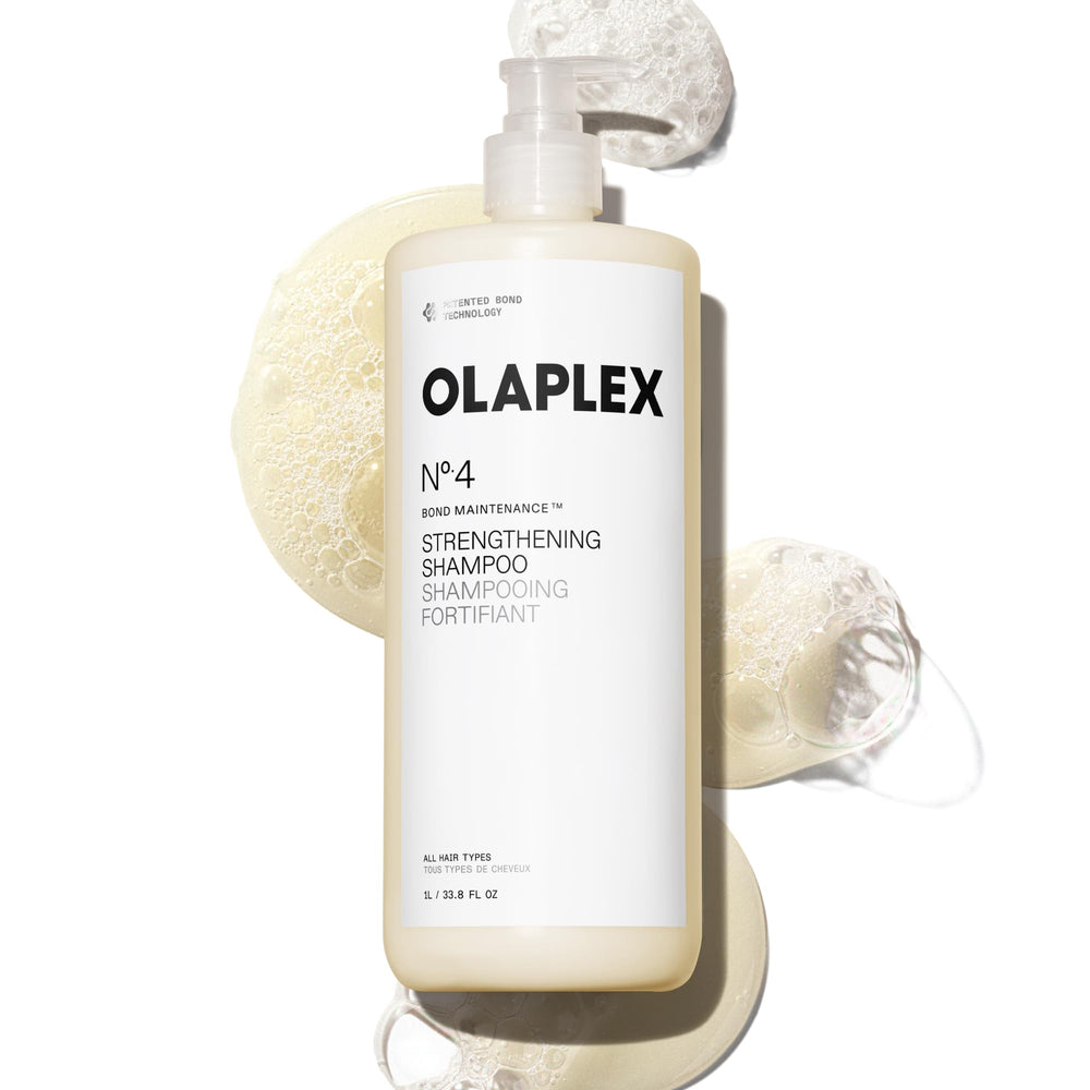 Olaplex N°.4 front bottle showing 1000 mL size and branding benefit of long-lasting supply