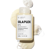 Olaplex No.4 front bottle showing label and benefit of strengthened hair