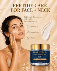 Olavita Tri-Lift cream texture close-up illustrating fast-absorbing hydration