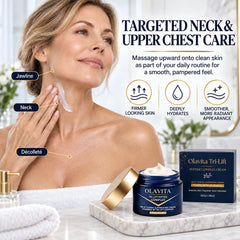 Olavita Skin cream texture close-up revealing lightweight smooth hydration