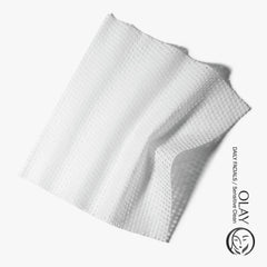 Olay close-up of cloth texture highlighting gentle exfoliation