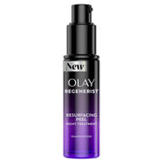Olay front packaging of Resurfacing Peel showing product benefits