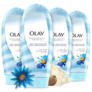 Olay front bottle showing label and moisturizing claim for visible hydration