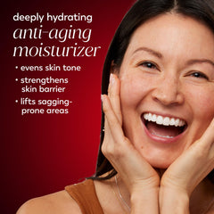 Olay cream texture close-up highlighting smooth, fast-absorbing finish