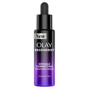 Olay front packaging showing bottle and box, conveys trusted dermatologist-backed care