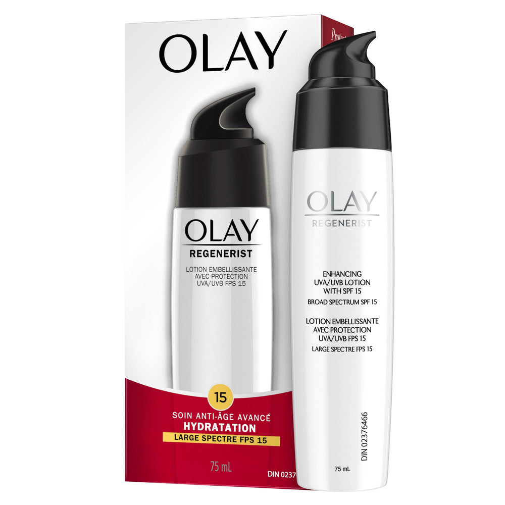 Olay front packaging showing tube and SPF benefit