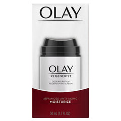 Olay Regenerist open jar close-up displaying creamy texture for quick absorption benefit
